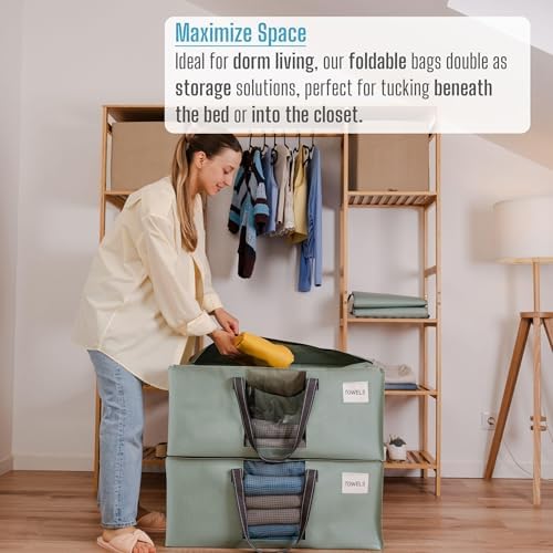VENO Heavy Duty Moving Bags, Storage Bags, Clear Window, Light Green,8 Pack
