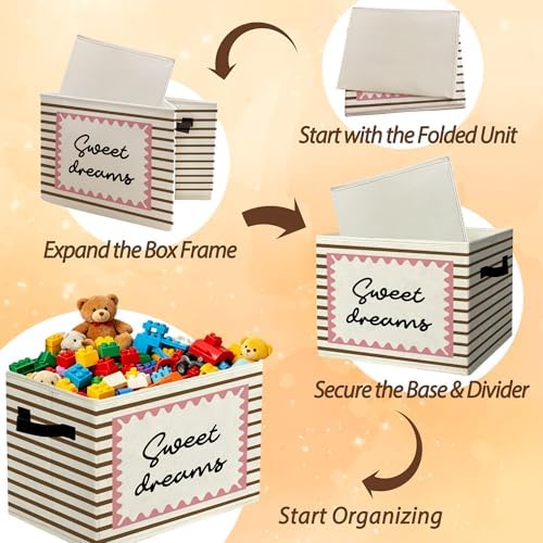 Sweet Night Affirmation Storage Bins Box with Handles Organizer Basket