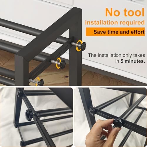 4-Tier Expandable Metal Shoe Rack for Closet & Entryway, Shoe Organizer