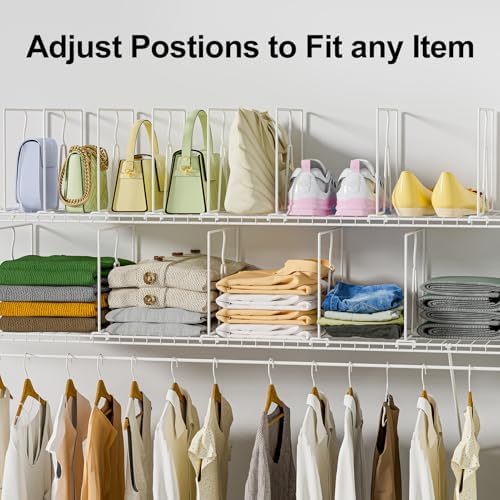 SortNStore Wire Shelf Dividers for Closet: Tall 10.6in x Deep 12in, 12 Pack