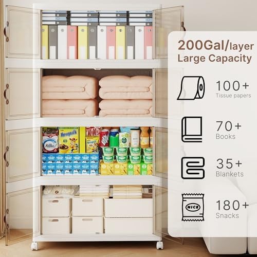 936QT Extra Large Stackable Storage Bins with Lids & Wheel