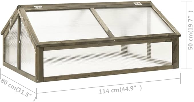 Firwood Garden Portable Wooden Greenhouse - Raised Flower Planter with 2 Roofs, Mini Greenhouse Cabinet for Outdoor Indoor Use, 44.8"x31.4"x19.6"/Gray