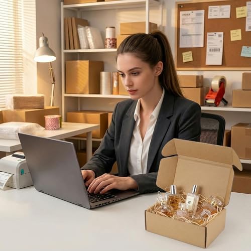 PHAREGE 75 Pack 6x4x2 inch Small Shipping Boxes, Brown Mailing Boxes
