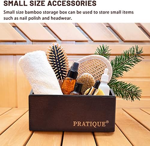 PRATIQUE Bamboo Drawer Organizer - Kitchen Utensil Organizer Silverware Tray Cutlery Holder，Office Desk Supplies and Accessories,12 * 5.9 * 2.6,Nut-brown