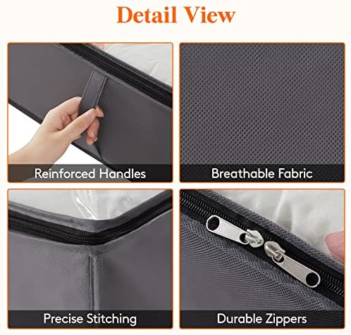 Lifewit 95L 4 Pack Under Bed Storage Containers, Large Capacity Blanket Storage Bags with Reinforced Handle, Organization and Storage for Comforters, Sheets, Clothes, Bedroom, College Dorm, Grey