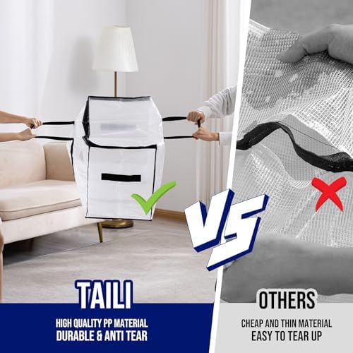TAILI 6 Pack Clear Extra Large Moving Bags,Storage Bag with Visible Window