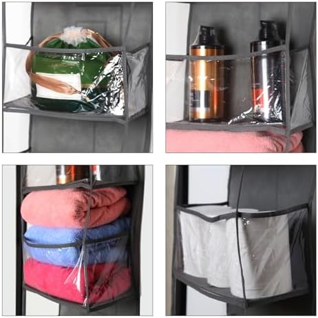 4-Shelf Over the Door Storage Hanging Closet Organizer (Grey)