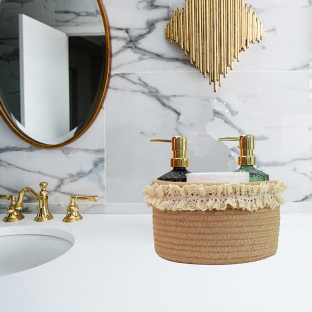 Basket for Gifts, Small Cute Decorative Jute Baskets for Baby