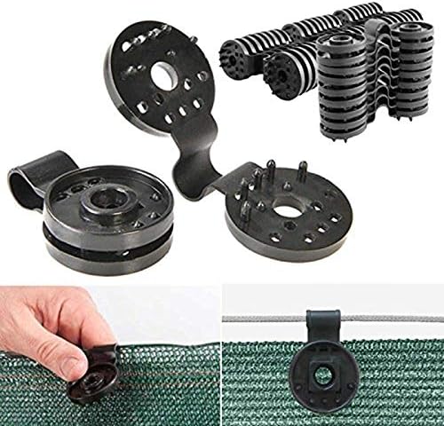 Shade Net Clip - Shade Cloth Plastic Clips Garden Tools Accessories Grommets Fabric Sunshade UV Resistant for Net, Mesh, Cover, Sunblock in Garden Backyard Greenhouse, Black (100PCS)