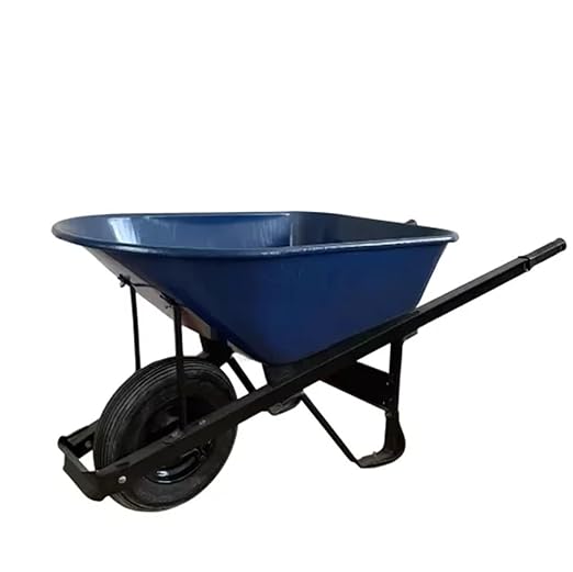 Heavy Duty Steel Garden Wheelbarrow with Wooden Handle, 100L Capacity and 4.00-8 Pneumatic Wheel