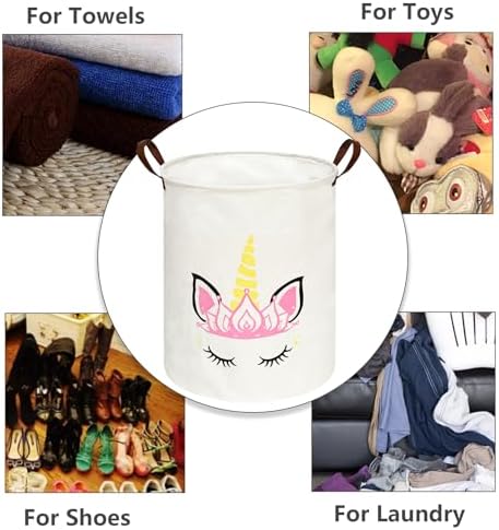 MAIZMZ Baby Waterproof Storage Basket Kids Hamper Nursery Bins Organizer Gift Toy Box Laundry Basket for Women Large Canvas Collapsible Chest for Home/Dorm/Office/Room Decor