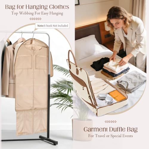 RAINSMORE Garment Bag for Travel, Large Womens Carry on Suit Bag for Dress
