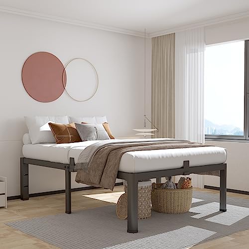 ROIL 14 Inch Metal Twin XL Bed Frame with Rounded Corner 4 Mattress Baffle