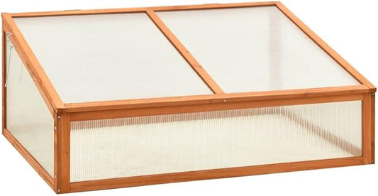 vidaXL Greenhouse Orange Solid firwood with PC board Medium