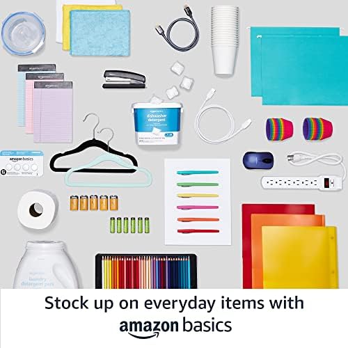Amazon Basics Slim Velvet Non-Slip Space Saving Suit Clothes Hangers, Closet Organizer, Sturdy Construction, Ivory/Rose Gold, 50-Pack