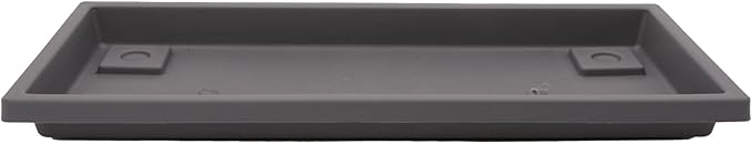 The HC Companies Venetian Rectangular Plant Tray - 29.5" Saucer for 30" Planter Pot, Plastic Drip Tray for Drainage - Indoor & Outdoor Use, Warm Gray