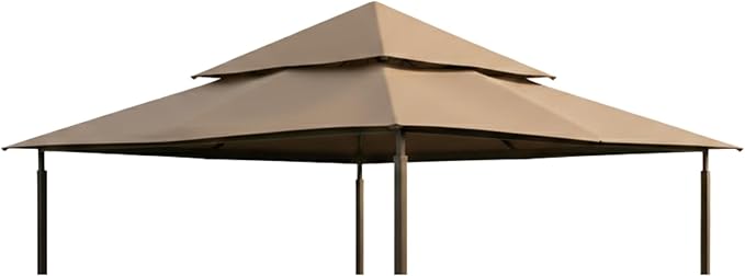 Garden Winds Heavy Duty Reinforced RipLock 500 Replacement Canopy Top Cover Compatible with Harbor 12' x 12' Gazebo Models X1250B, GFS01250B, GFS01250A - Beige