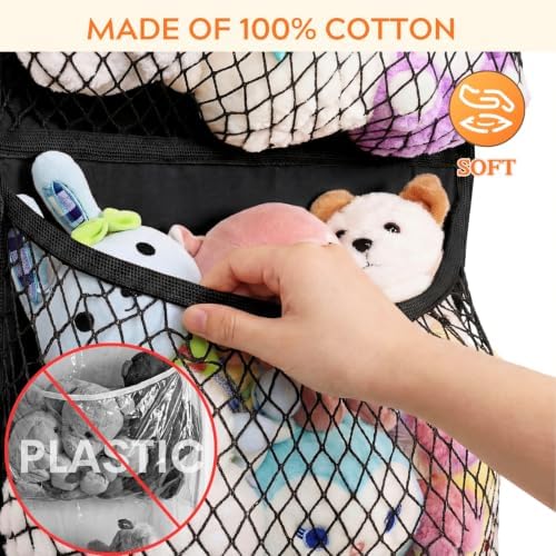 Ofiray-home Over The Door Stuffed Animal Storage, Wide, Cotton
