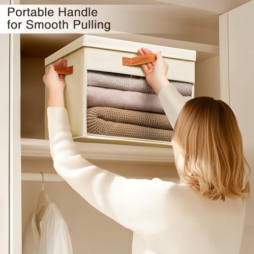 Homsorout Large Fabric Storage Bins - Closet Storage Organizers with Lids