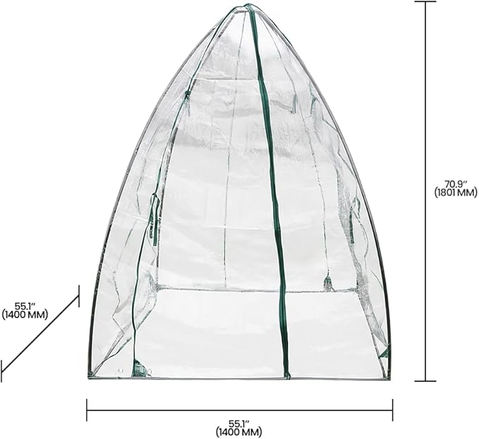 Zenport SH3287 Steel Frame Winter Garden Tent, 55.1"x55.1"x70.9", Green - 5 Pack