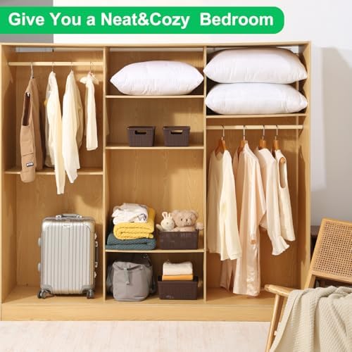 6 Pack Plastic Storage Baskets with Lid,Brown Stackable Bins