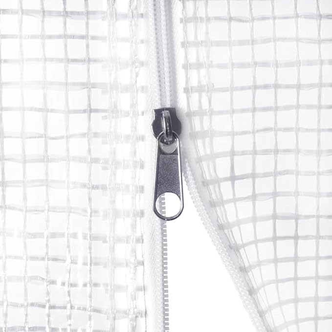 vidaXL Greenhouse White PE mesh Fabric, Galvanized Steel 194ft²
