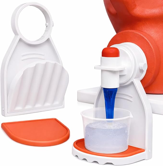 2 Pack Laundry Detergent Cup Holder with Drip Catcher Tray - White | Silicone drip tray catches leaks; metal screw secures to detergent or fabric softener spouts for cleaner laundry room storage