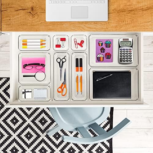 Ravinte 6 Pack Drawer Organizer, 3" x 9" Plastic Storage Bins