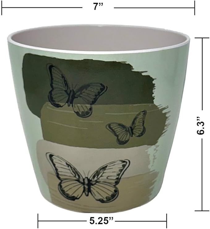 7” Self-Watering Pot – Eco-Friendly Bamboo Planter, Biodegradable & Plastic-Free, Indoor/Outdoor Plant Pot with Built-in Water Well for Healthy Root Growth