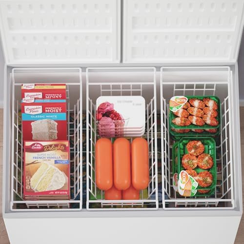 SANNO Chest Freezer Baskets, Deep Freezer Organizer Bins Sturdy Metal Wire Freezer Organizer for Home Kitchen, 17.5in