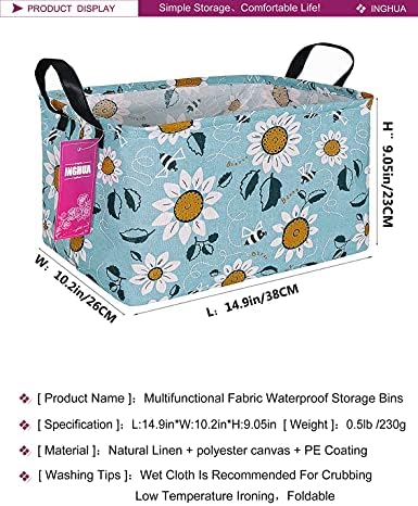 Rectangular Sunflower Storage Basket
