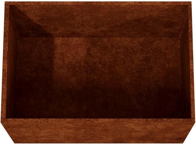 Corten Steel Planter Box with Decorative Inlays Medium Size 4 Pieces Rustic Finish for Outdoor Garden Plants and Balcony Decor