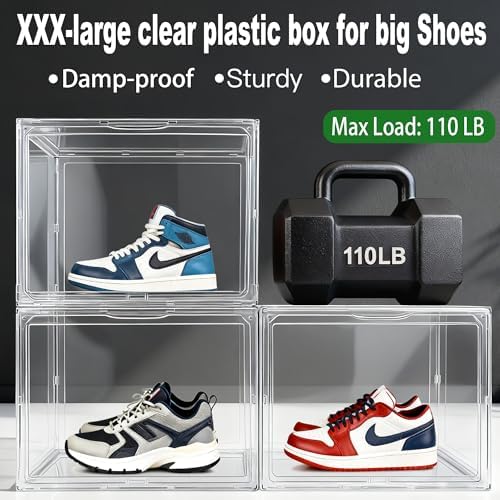 XXX-Large Tall Boot Organizer 3 Pack, 17.3x13x13'' Acrylic Display Case