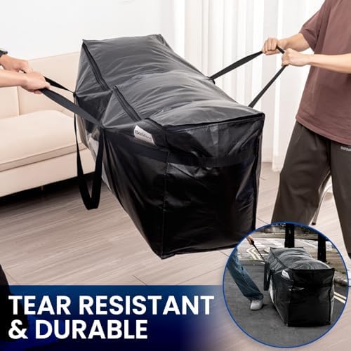 TAILI 2 Pack 69 Gallon Extra Large Storage Bags with Visible Window,Black