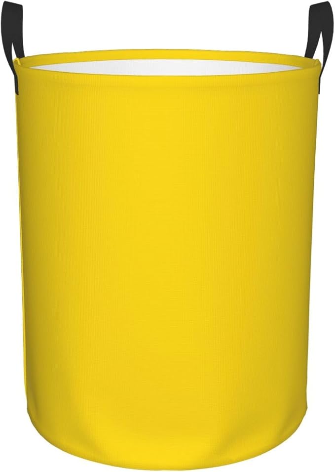 19.6" Large Laundry Hamper Bag, Sunshine Yellow Color Collapsible Laundry Basket Dirty Clothes Organizer Washing Bin for Family Essentials Storage