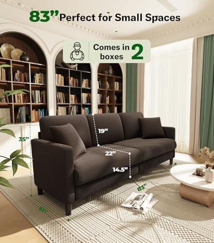 Welzona Couches for Living Room, 83"Teddy Sofa Couch, Sofas for Living Room