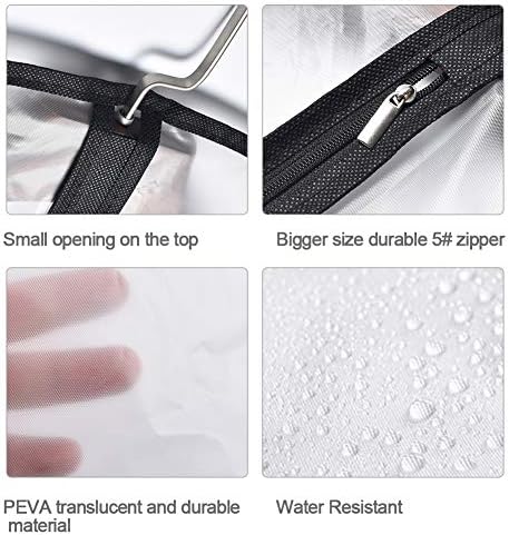 Garment Bags for Hanging Clothes Travel (Set of 12) Suit Bags for Closet Storage Closet Cover for Open Closet Clothes Storage Bag with Zipper for Suits, Jackets, Shirts (Black, 24'' x 40'')