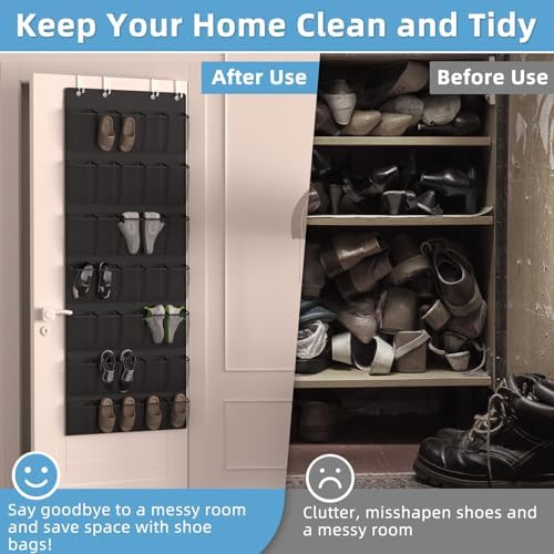 Aisoso Over the Door Shoe Organizer, Black