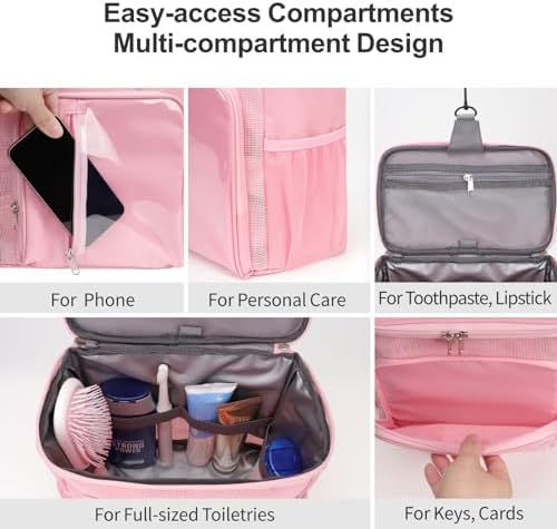 F-color Shower Caddy Portable for Dorm - Shower Bag Fits Full-Size Bottles