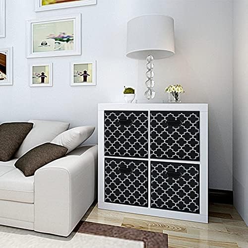 Fabric Cloth Storage Bins,Fabric Cube Organizer with Dual Handles Foldable Cube Storage Baskets for Home Bedroom Storage,Set of 3,(Black light)