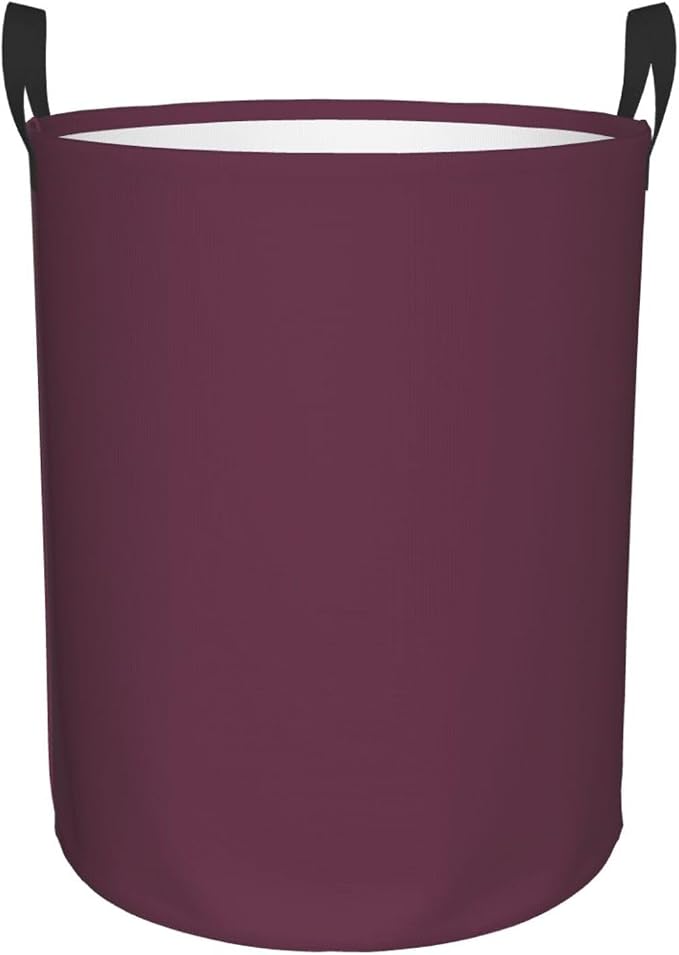 19.6" Large Laundry Hamper Bag, Plum Purple Color Collapsible Laundry Basket Dirty Clothes Organizer Washing Bin for Family Essentials Storage