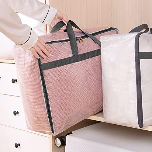 Fixwal Storage Bags 4 Pack 75L XL Mesh Clear for Blankets Clothes Comforter