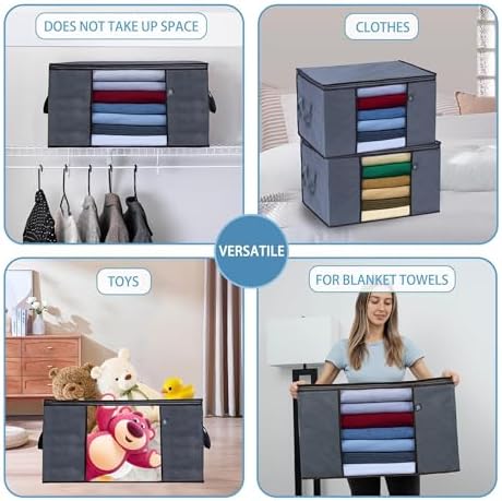 VENO 3 Pack Extra Large Clothes Storage Bag w/Reinforced Handle 24 Gallon