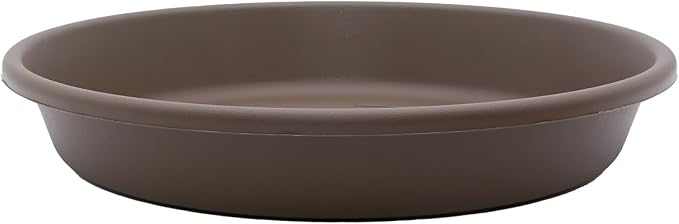 The HC Companies Plastic Plant Saucer - Flower Pot Saucers for Outdoors & Indoors - Traditional Design Plant Pot Trays for Water Drainage - Durable & Stylish Round Plant Tray (21-inch Chocolate)