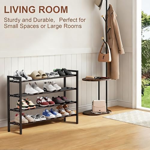 Expandable Shoe Rack, Heavy Duty Metal Shoe Organizer for Closet