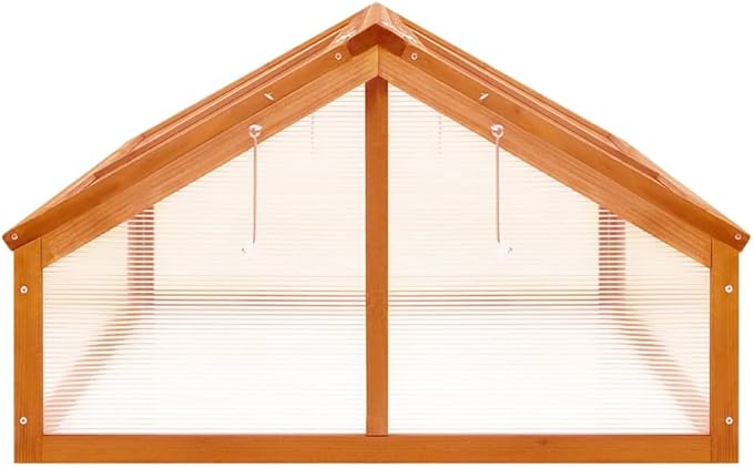 Foldable Wooden Greenhouse, 45 Inch Portable Garden Cold Frame with Hinged Lid, Weather-Resistant Fir Wood Plant Shelter for Patio, Balcony and Terrace