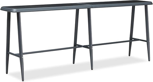 PURPLE LEAF Outdoor High Bar Table Rectangular Patio Pub Balcony Table with Waterproof Tabletop, 98” Long for 3 Seats