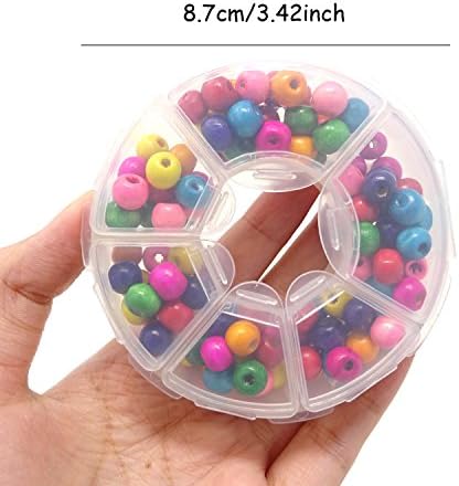 Honbay 2PCS 6 Compartment Round Shape Clear Small Plastic Storage Box Pill & Jewelry Organizer for Travel or Daily Use