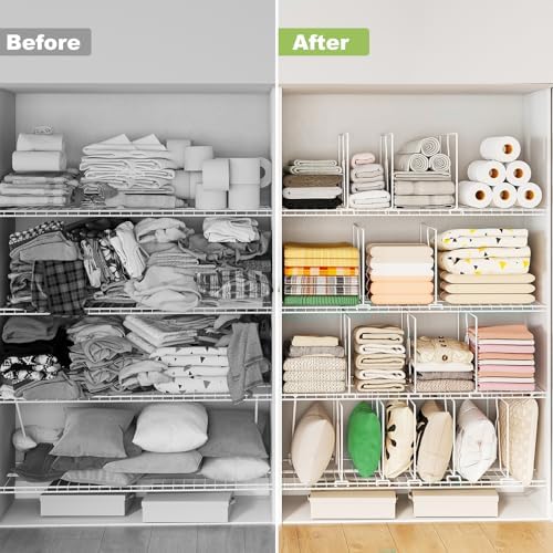 SortNStore Wire Shelf Dividers for Closet: Tall 10.6in x Deep 12in, 8 Pack