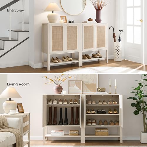 SICOTAS Shoe Storage Cabinet for Entryway, 5 Tier, 2 Pieces